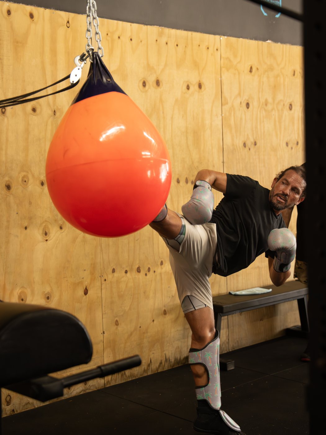 Member executing a kick during Fit Kickboxing