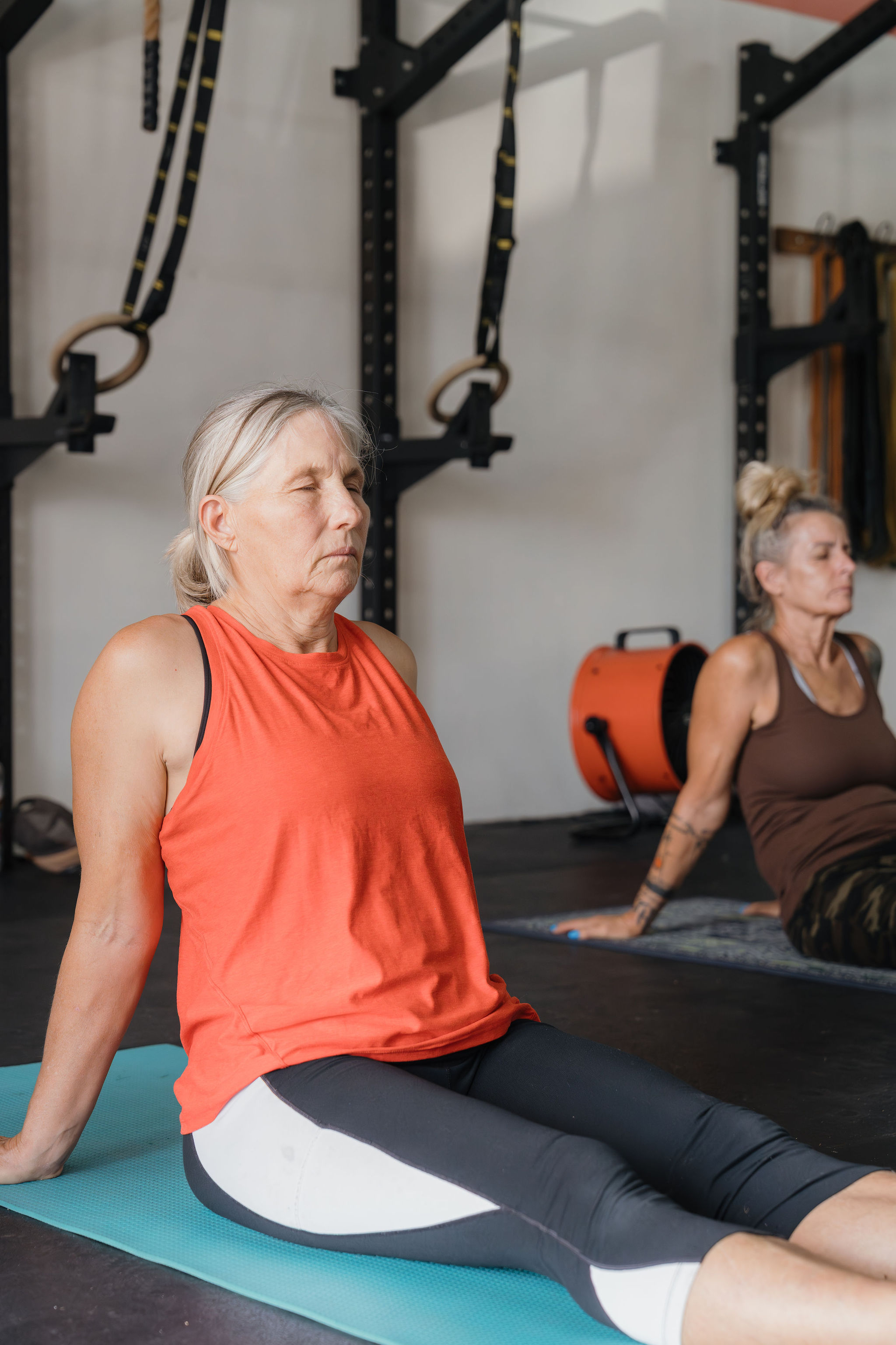 Members in a Move & Flow strength + mobility session